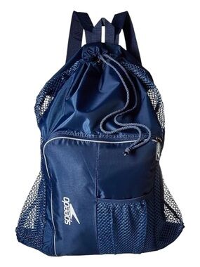 Speedo Deluxe Ventilator Mesh Equipment Bag Quick Drying Navy Backpack Strap